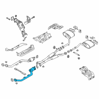 OEM 2018 Kia Stinger Front Muffler Assembly, Left Diagram - 28605J5110