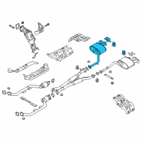 OEM 2018 Kia Stinger Rear Muffler Assembly, Right Diagram - 28711J5710