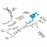 OEM Kia Stinger Rear Muffler Assembly, Right Diagram - 28711J5710