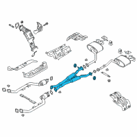 OEM 2021 Kia Stinger Center Muffler Assembly Diagram - 28650J5110