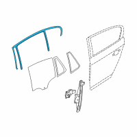 OEM BMW 325xi Window Guide, Right Rear Door Diagram - 51-34-7-119-970