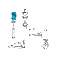 OEM 2008 Cadillac Escalade Front Left Driver Side Suspension Shock Strut Diagram - 15815634