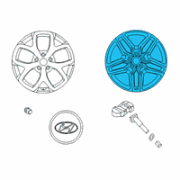 OEM 2020 Hyundai Veloster N Aluminium Wheel Assembly Diagram - 52910-K9100