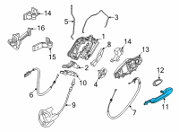 OEM BMW 840i xDrive Gran Coupe Outer Right Primed Door Handle Diagram - 51-21-9-491-462