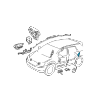 OEM Lexus RX330 Sensor, Air Bag, Rear LH Diagram - 89834-48020