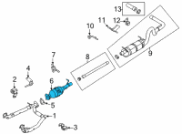 OEM 2021 Ford E-350 Super Duty Converter & Pipe Diagram - LC2Z-5E212-A