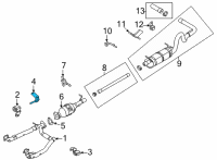 OEM 2021 Ford E-350 Super Duty Exhaust Pipe Bracket Diagram - LC2Z-5K291-A