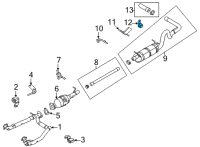 OEM Ford Muffler & Pipe Rear Bracket Diagram - 7C2Z-5260-FA