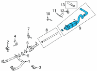 OEM Ford E-350 Super Duty Muffler & Pipe Diagram - LC2Z-5230-C