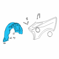 OEM 2016 Chevrolet Corvette Wheelhouse Liner Diagram - 23327812