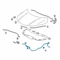 OEM Honda Wire Assembly, Hood Diagram - 74130-T7W-A01