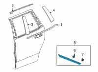 OEM 2021 Cadillac Escalade ESV Body Side Molding Diagram - 84704784