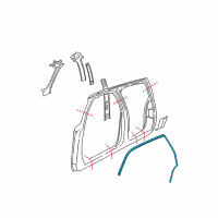 OEM 2010 Cadillac Escalade EXT Drip Weatherstrip Diagram - 20789464