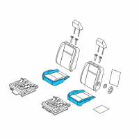 OEM 2008 Dodge Ram 2500 Seat Cushion Passenger Foam Diagram - 5179948AA