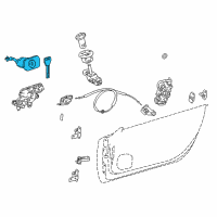 OEM 2020 Lexus LC500h Door Lock Cylinder & Key Set, Right Diagram - 69051-11070