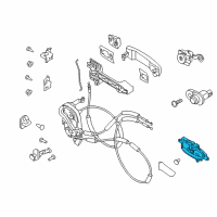 OEM 2018 Nissan Titan Rear Door Inside Handle Assembly Right Diagram - 80670-EZ00B