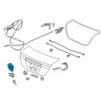 OEM Honda Civic Lock Assembly, Trunk Diagram - 74851-TR0-A11
