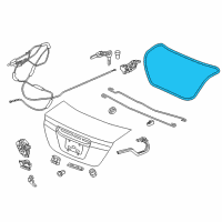 OEM 2012 Honda Civic Weatherstrip, Trunk Lid Diagram - 74865-TR0-G01