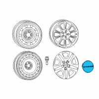 OEM 2016 Dodge Challenger Wheel Center Cap Diagram - 1SK35SZ0AA