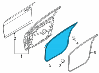 OEM 2022 Hyundai Sonata W/STRIP Assembly-FR Dr Side LH Diagram - 82130-L1000