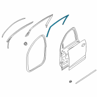 OEM Pontiac G8 Weatherstrip, Front Side Door Window Diagram - 92190169