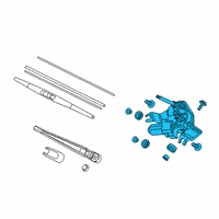 OEM 2020 Honda Passport Wiper Motor Assembly Diagram - 76700-TGS-A01