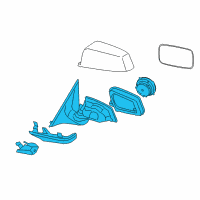 OEM BMW 750Li Exterior Mirror Without Glass, Heated, Left Diagram - 51-16-7-282-131