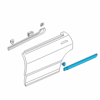 OEM 1995 Acura Integra Protector, Right Rear Door (Frost White) Diagram - 75303-ST8-A11ZC