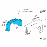 OEM Chevrolet Silverado Fender Liner Diagram - 22763676