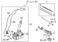 OEM Hyundai Windshield Washer Motor & Pump Assembly Diagram - 98510-M4000