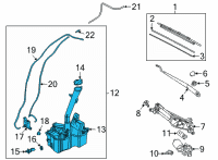 OEM Hyundai Tucson RESERVOIR & PUMP ASSY-WASHER Diagram - 98610-CW100