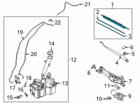 OEM 2022 Kia Sorento Driver Windshield Wiper Blade Assembly Diagram - 98350G2000