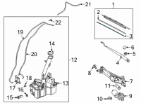 OEM 2022 Hyundai Accent Rail Spring-WIPER Blade, PASSEN Diagram - 98365-H9000