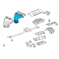 OEM 2005 Honda Accord Manifold, Exhuast Diagram - 18100-RAA-A11