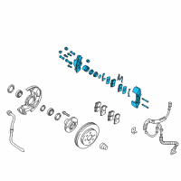 OEM 2003 Kia Rio Front Brake Caliper Kit, Left Diagram - 58110FDB00