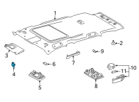 OEM Toyota Corolla Cross Sunvisor Holder Diagram - 74348-04030-A0