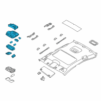 OEM 2019 Hyundai Sonata Overhead Console Lamp Assembly Diagram - 92810-C2500-TRY