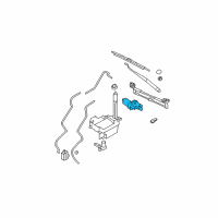 OEM Hyundai Santa Fe Windshield Wiper Motor Assembly Diagram - 98110-2B000