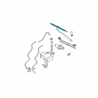 OEM Hyundai Santa Fe Right Passengers Windshield Wiper Blade Diagram - 98360-2B000