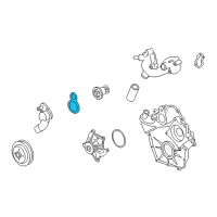 OEM 2008 Cadillac XLR Thermostat Housing Gasket Diagram - 12590871