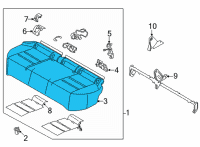 OEM 2021 Nissan Rogue Pad Assy-Cushion, Rear Seat RH Diagram - 89307-6RA2B
