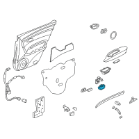 OEM 2008 Acura RL Switch Assembly, Left Rear Power Window (Dark Silver) Diagram - 35780-SJA-A04ZA