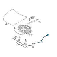 OEM 2013 Infiniti M37 Hood Lock Control Cable Assembly Diagram - 65621-1ME0A