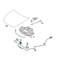 OEM 2013 Infiniti M56 Hood Lock Control Secondary Assembly Diagram - 65670-1MA0A