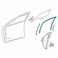 OEM 2019 Lexus UX250h Run, FR Door Glass Diagram - 68141-76030