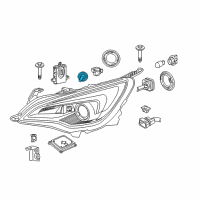 OEM 2016 Chevrolet Malibu Limited Headlamp Bulb Diagram - 13586976