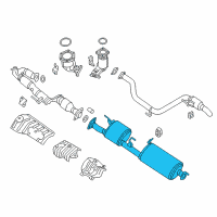 OEM 2013 Infiniti JX35 Exhaust Main Muffler Assembly Diagram - 20100-3JA0A