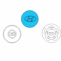 OEM 2003 Hyundai Tiburon Aluminium Wheel Hub Cap Assembly Diagram - 52960-2C610