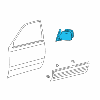 OEM 2003 Lexus LX470 Mirror Assy, Outer Rear View, RH Diagram - 87910-60850-A1