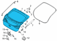 OEM Hyundai Ioniq 5 PANEL ASSY-TAIL GATE Diagram - 72800-GI010